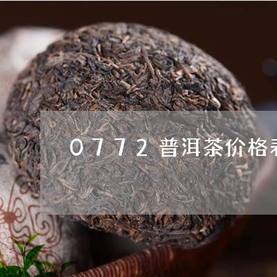 0772普洱茶价格表/2023080295149