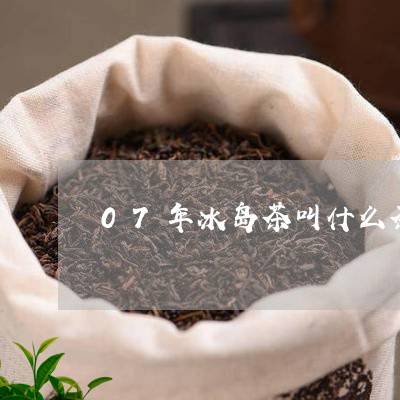 07年冰岛茶叫什么茶/2023092335039