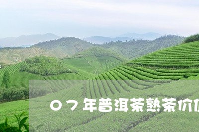 07年普洱茶熟茶价值/2023100740726