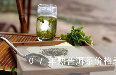 07年熟普洱茶价格表/2023092797058