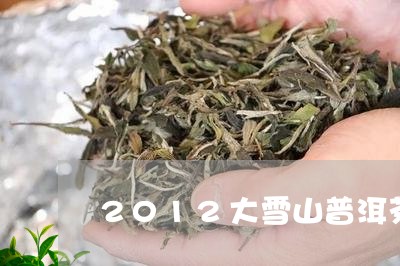 2012大雪山普洱茶/2023093098582