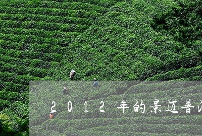 2012年的景迈普洱茶/2023120700392