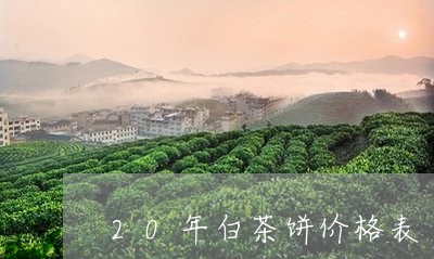 20年白茶饼价格表/2023071395137