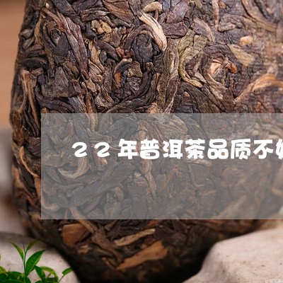 22年普洱茶品质不好能喝吗/2023082857372