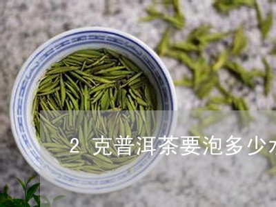 2克普洱茶要泡多少水/2023092554925