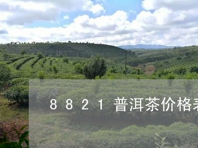 8821普洱茶价格表/2023073196470