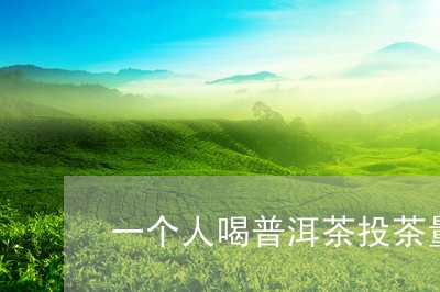 一个人喝普洱茶投茶量/2023061407378