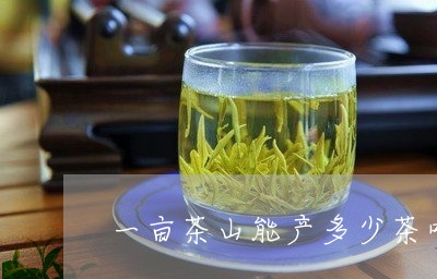 一亩茶山能产多少茶叶/2023061127489