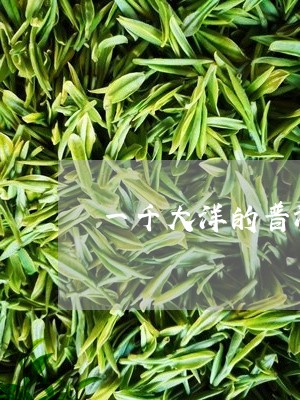 一千大洋的普洱茶图片/2023092852824