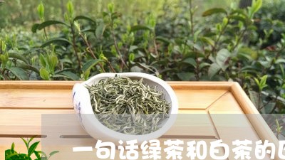 一句话绿茶和白茶的区别/2023063003747