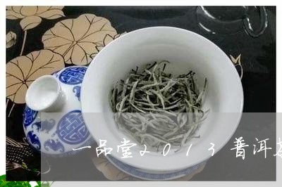 一品堂2013普洱茶/2023092818361