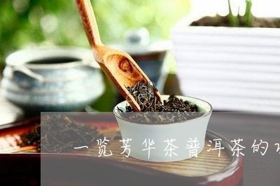 一览芳华茶普洱茶的功效是什么语音/2023060312935