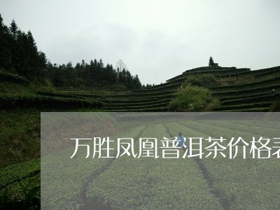 万胜凤凰普洱茶价格表/2023062854738