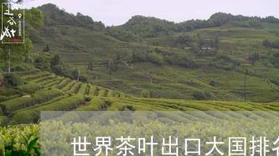 世界茶叶出口大国排名/2023071607260