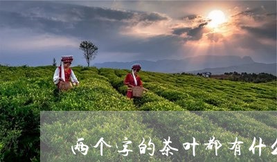 两个字的茶叶都有什么/2023092335147