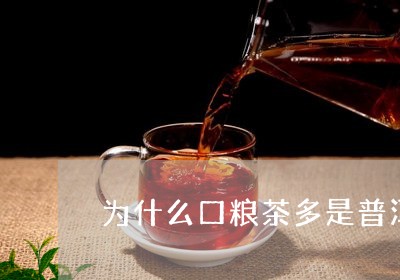 为什么口粮茶多是普洱茶多/2023110563046