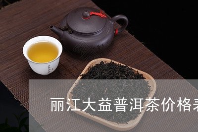 丽江大益普洱茶价格表/2023101792837