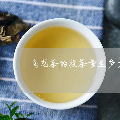 乌龙茶的投茶量是多少普洱茶的用量/2023060345281