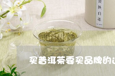 买普洱茶要买品牌的还是/2023122058304