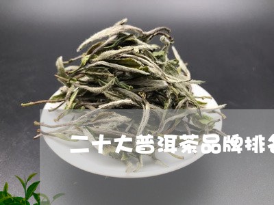 二十大普洱茶品牌排名榜/2023082840704