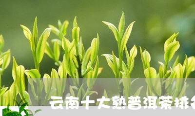 云南十大熟普洱茶排名/2023072491483