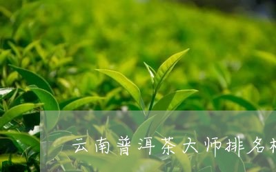 云南普洱茶大师排名榜/2023062078823