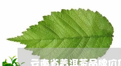 云南省普洱茶品牌价值/2023101763026