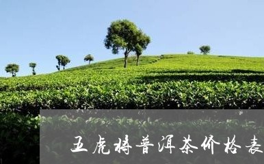 五虎将普洱茶价格表图/2023063073028