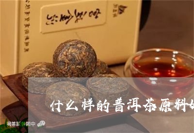 什么样的普洱茶原料好/2023061652927