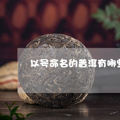 以号命名的普洱有哪些/2023061313935