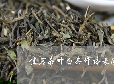 佳茗茶叶白茶价格表图片/2023080138694