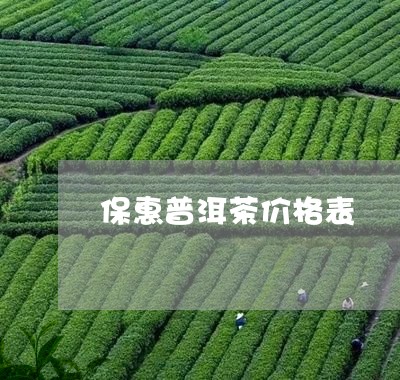 保惠普洱茶价格表/2023101627271