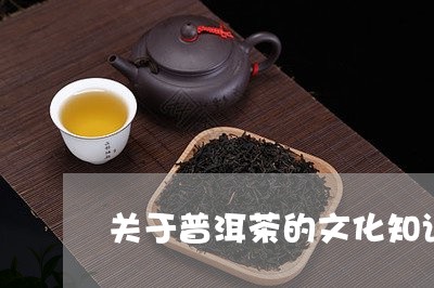 关于普洱茶的文化知识/2023061783959