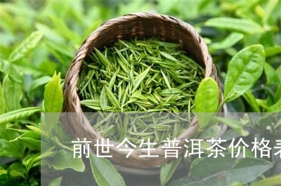 前世今生普洱茶价格表图/2023082863694