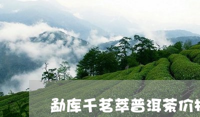 勐库千茗萃普洱茶价格/2023092871725