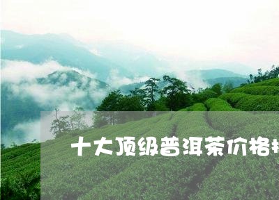 十大顶级普洱茶价格排名榜/2023082954039