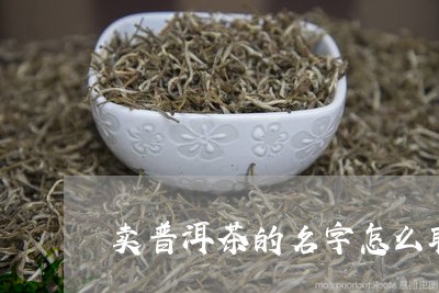 卖普洱茶的名字怎么取好/2023112796957