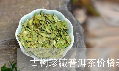 古树珍藏普洱茶价格表/2023092739483