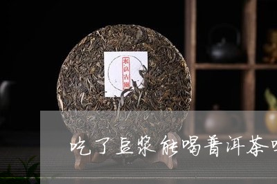 吃了豆浆能喝普洱茶吗/2023093083037