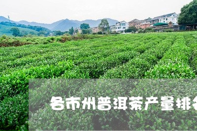 各市州普洱茶产量排名/2023100619289