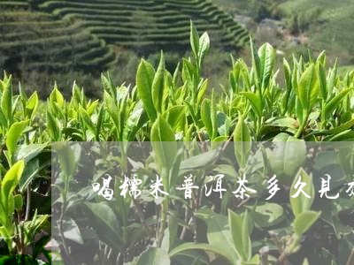 喝糯米普洱茶多久见效/2023080230693