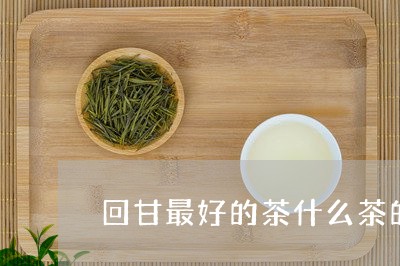 回甘最好的茶什么茶的回甘比较好/2023060204915