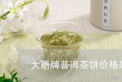 大丽牌普洱茶饼价格表图片/2023112551725