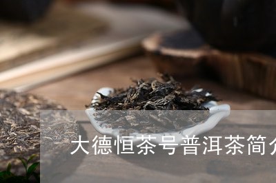 大德恒茶号普洱茶简介/2023080353048