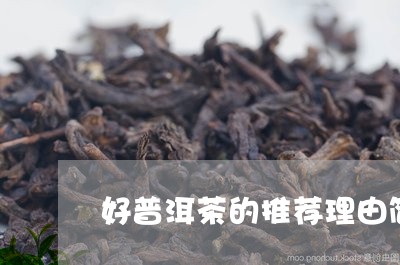 好普洱茶的推荐理由简短/2023082951727