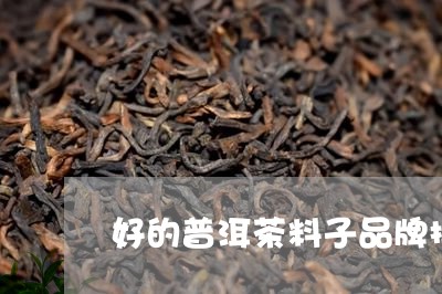 好的普洱茶料子品牌排行/2023050682634