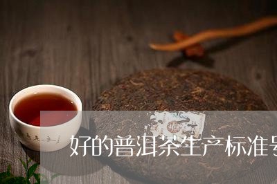 好的普洱茶生产标准号/2023062357413