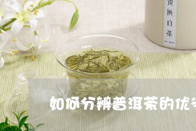 如何分辨普洱茶的优劣性和差异性/2023060294948