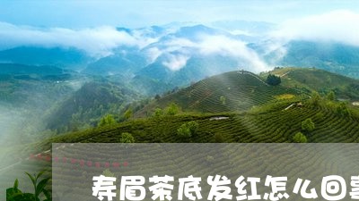 寿眉茶底发红怎么回事啊/2023092448391