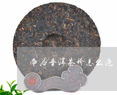 帝泊普洱茶珍怎么泡/2023091518393